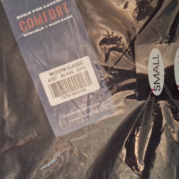 2pc set Cherokee Core Stretch Modern Black Scrub Top Bottom Pants 4x 5x - Picture 3 of 9